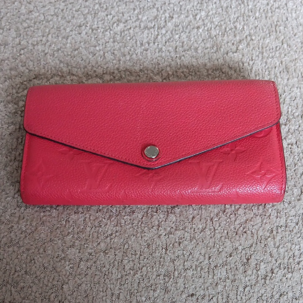 Vintage Louis Vuitton Pre 1980s Red Leather Envelope Wallet